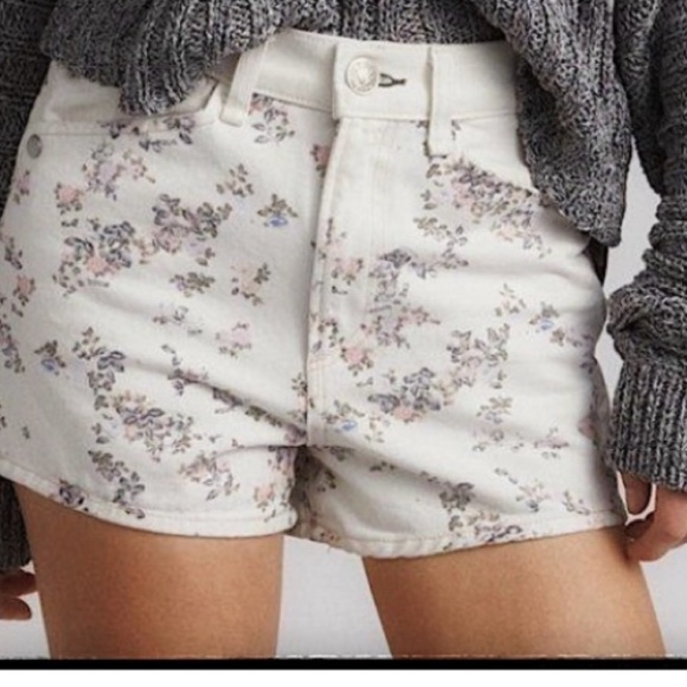 Rag & Bone micro floral Ellie denim shorts